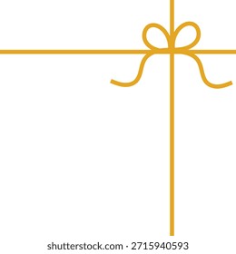 Goldener Geschenkband Schleife Hintergrund. Minimale Illustration von goldenem Band Kreuzung mit dekorativer Schleife, symbolisiert Geschenkverpackung, Feier, Überraschung, und festliche Präsentation auf weißem Hintergrund.
