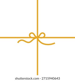 Goldener Geschenkband Schleife Hintergrund. Minimale Illustration von goldenem Band Kreuzung mit dekorativer Schleife, symbolisiert Geschenkverpackung, Feier, Überraschung, und festliche Präsentation auf weißem Hintergrund.
