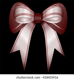 Golden gift silk ribbon bow
