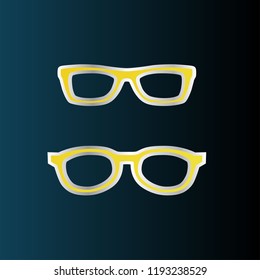 golden glasses. logo icon has mean integrity creative, active, honor and playful. 