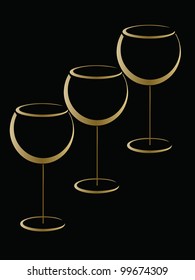 Golden glasses of wine