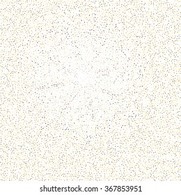 Golden glitter  abstract background. Tinsel shiny backdrop. Luxury template. Vector
