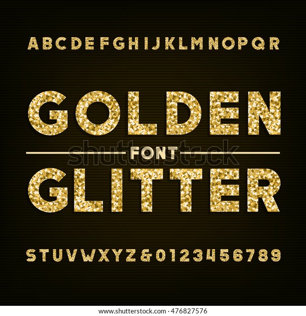 Golden Glitter Alphabet Font Bold Letters Stock Vector (Royalty Free ...