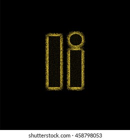 Golden glitter alphabet letters, numbers and symbols. Vector illustration.