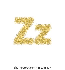 Golden glitter alphabet letters, numbers and symbols. Vector illustration.