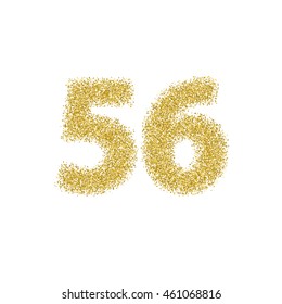 Golden glitter alphabet letters, numbers and symbols. Vector illustration.