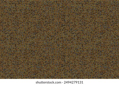 Goldener Glitzer-Hintergrund. Punkte-Hintergrund. Funkelnde dunkle Textur. Gold und schwarz gepunkteter Hintergrund. Gelb leuchtende gepunktete Textur. Goldsand.