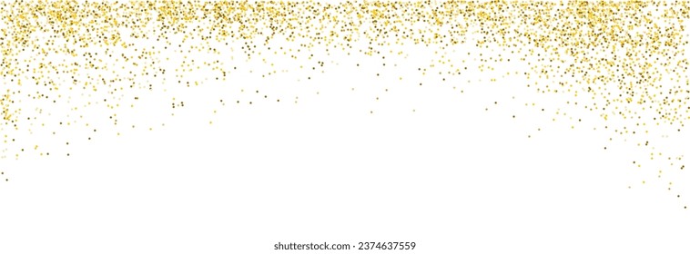 Golden glitter background. Falling glitter confetti. Luxury sparkling confetti. Celebration falling gold glitter. The dust golden sparks.