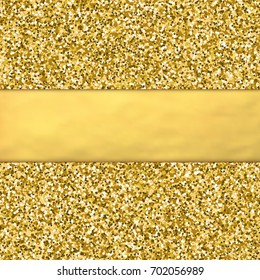 Golden glitter background with golden foil babber, sparkling vector dust. Vector elements for design birthday and wedding party invitations, club flyers