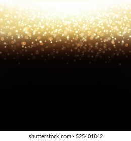 Golden Glitter Background, With Gradient Mesh, Vector Illustration