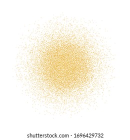 Golden glitter background. Pattern with gold sparkles and glitter effect. Empty space for your text. Vector illustration on a white background