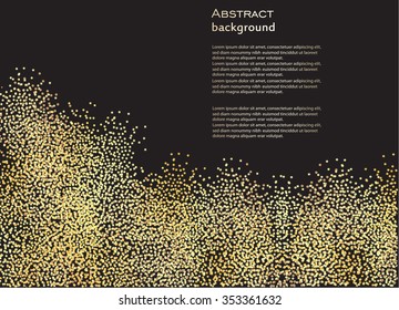 Golden glitter background.Gold banner.Vector illustration.