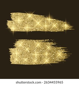 Golden Glitter Brushstrokes for Celebratory Designs