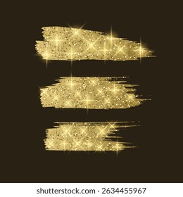 Golden Glitter Brushstrokes for Celebratory Designs