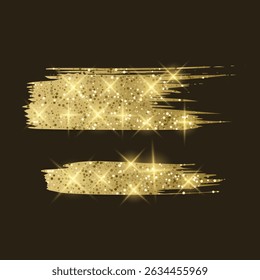 Golden Glitter Brushstrokes for Celebratory Designs