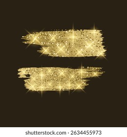 Golden Glitter Brushstrokes for Celebratory Designs