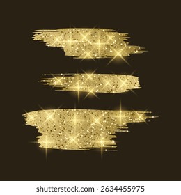 Golden Glitter Brushstrokes for Celebratory Designs