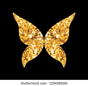 Golden glitter butterfly