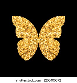 Golden glitter butterfly design