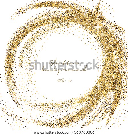 Golden Glitter Circle Background Tinsel Shiny Stock Vector (Royalty