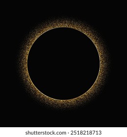 Ilustração de vetor escalável quadro de círculo brilhante dourado isolada