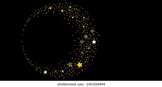 Golden glitter confetti. Abstract design element. Christmas, new year celebration holiday background. Invitation background. Gold glitter star. Christmas light background.