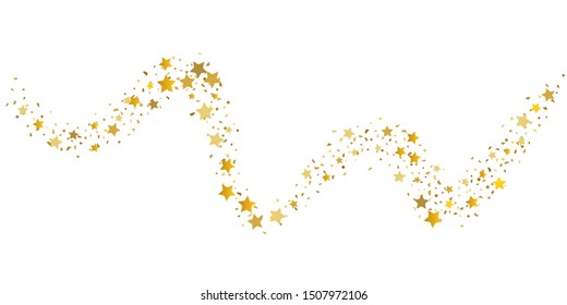 Golden glitter confetti. Light backdrop. White abstract texture. Vector abstract graphic design. New year christmas. Gold glitter background. Vector elegant invitation template. Celebrate background.