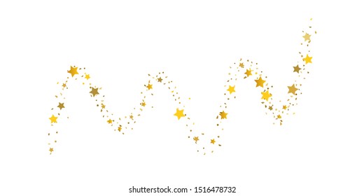 Golden glitter confetti. Light backdrop. White abstract texture. Vector abstract graphic design. New year christmas. Gold glitter background. Vector elegant invitation template. Celebrate background.