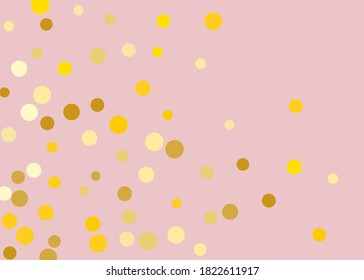 Golden glitter confetti on pink background. Festival pattern.