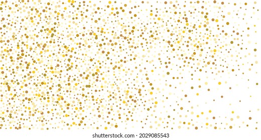 Golden glitter confetti on a white background. Luxury festive background. Decorative element. Element of design. Vector illustration, EPS 10. 