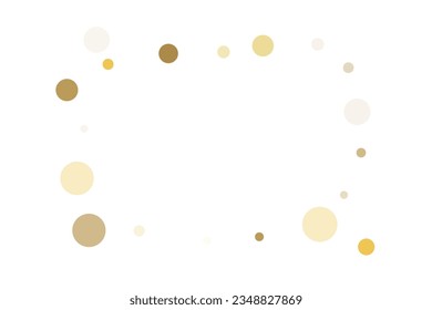 Golden glitter confetti on a white background. Illustration of a drop of shiny particles. Decorative element. Luxury background for your design, cards, invitations, gift, vip. 