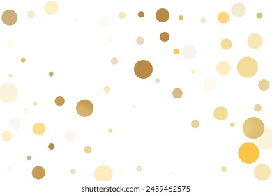 Golden glitter confetti on a white background. Illustration of a drop of shiny particles. Decorative element. Luxury background for your design, cards, invitations, gift, vip. 