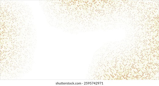 Golden glitter confetti on a white background. Illustration of a drop of shiny particles art. Decorative element