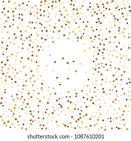 Golden glitter confetti vector. Fallen glitter vector background. Golden bright explosion for invitation card. New year, christmas, wedding, anniversary celebration template. Elegant luxury design.