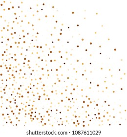 Golden glitter confetti vector. Fallen glitter vector background. Golden bright explosion for invitation card. New year, christmas, wedding, anniversary celebration template. Elegant luxury design.