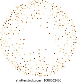 Golden glitter confetti vector. Fallen glitter vector background. Golden bright explosion for invitation card. New year, christmas, wedding, anniversary celebration template. Elegant luxury design.