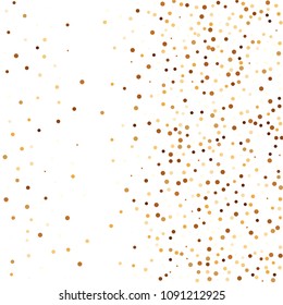 Golden glitter confetti vector. Fallen glitter vector background. Golden bright explosion for invitation card. New year, christmas, wedding, anniversary celebration template. Elegant luxury design.