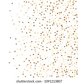 Golden glitter confetti vector. Fallen glitter vector background. Golden bright explosion for invitation card. New year, christmas, wedding, anniversary celebration template. Elegant luxury design.