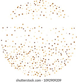 Golden glitter confetti vector. Fallen glitter vector background. Golden bright explosion for invitation card. New year, christmas, wedding, anniversary celebration template. Elegant luxury design.