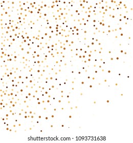 Golden glitter confetti vector. Fallen glitter vector background. Golden bright explosion for invitation card. New year, christmas, wedding, anniversary celebration template. Elegant luxury design.