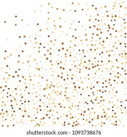 Golden glitter confetti vector. Fallen glitter vector background. Golden bright explosion for invitation card. New year, christmas, wedding, anniversary celebration template. Elegant luxury design.