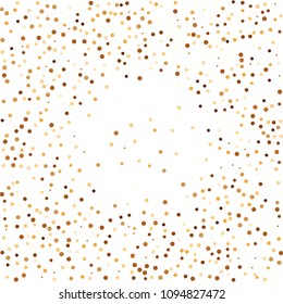 Golden glitter confetti vector. Fallen glitter vector background. Golden bright explosion for invitation card. New year, christmas, wedding, anniversary celebration template. Elegant luxury design.