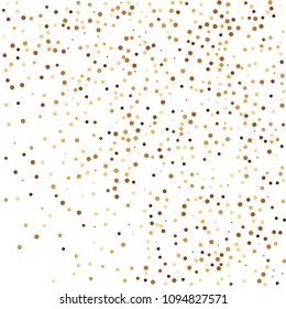 Golden glitter confetti vector. Fallen glitter vector background. Golden bright explosion for invitation card. New year, christmas, wedding, anniversary celebration template. Elegant luxury design.