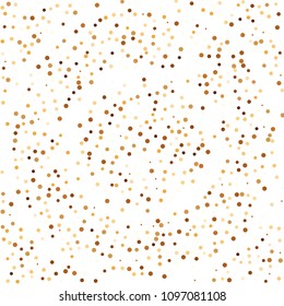 Golden glitter confetti vector. Fallen glitter vector background. Golden bright explosion for invitation card. New year, christmas, wedding, anniversary celebration template. Elegant luxury design.