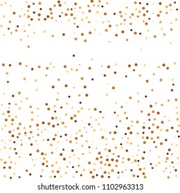 Golden glitter confetti vector. Fallen glitter vector background. Golden bright explosion for invitation card. New year, christmas, wedding, anniversary celebration template. Elegant luxury design.