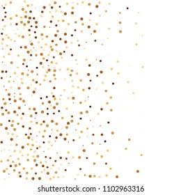 Golden glitter confetti vector. Fallen glitter vector background. Golden bright explosion for invitation card. New year, christmas, wedding, anniversary celebration template. Elegant luxury design.