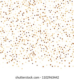 Golden glitter confetti vector. Fallen glitter vector background. Golden bright explosion for invitation card. New year, christmas, wedding, anniversary celebration template. Elegant luxury design.