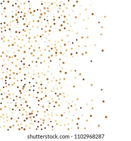 Golden glitter confetti vector. Fallen glitter vector background. Golden bright explosion for invitation card. New year, christmas, wedding, anniversary celebration template. Elegant luxury design.