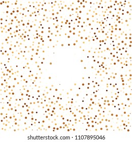 Golden glitter confetti vector. Fallen glitter vector background. Golden bright explosion for invitation card. New year, christmas, wedding, anniversary celebration template. Elegant luxury design.
