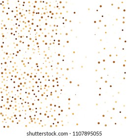 Golden glitter confetti vector. Fallen glitter vector background. Golden bright explosion for invitation card. New year, christmas, wedding, anniversary celebration template. Elegant luxury design.